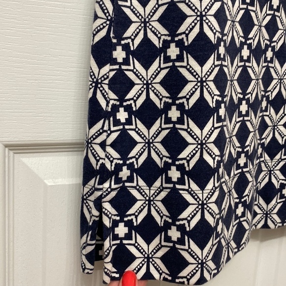Hatley Geometric Print Shift Dress Geometric Print Small Navy Blue White Small - Picture 5 of 14